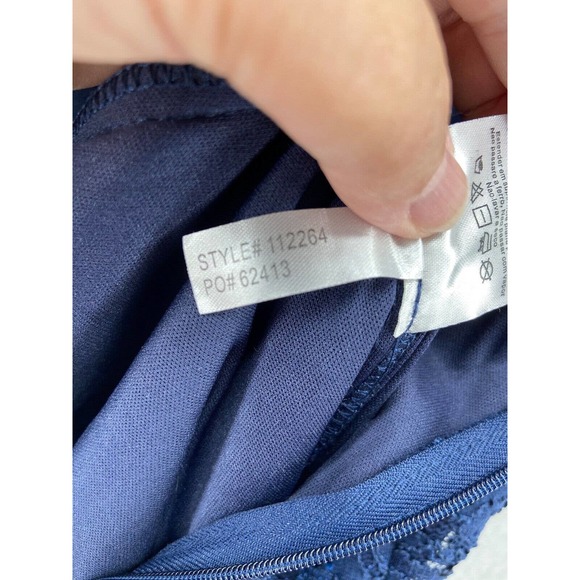 ALEX EVENINGS Dress‎ Women Sz 8 Blue Sequin Cocktail Sleeveless Stretch Lace - Picture 13 of 16